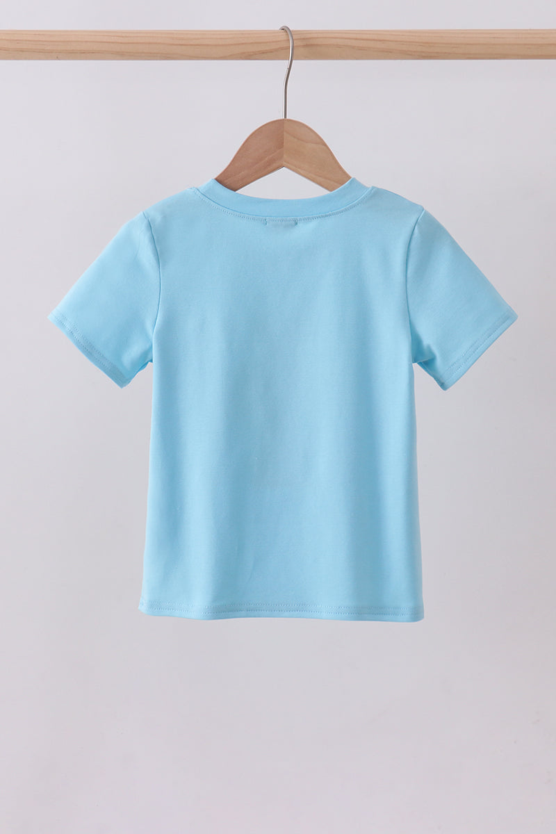 Blue Cross Applique Top