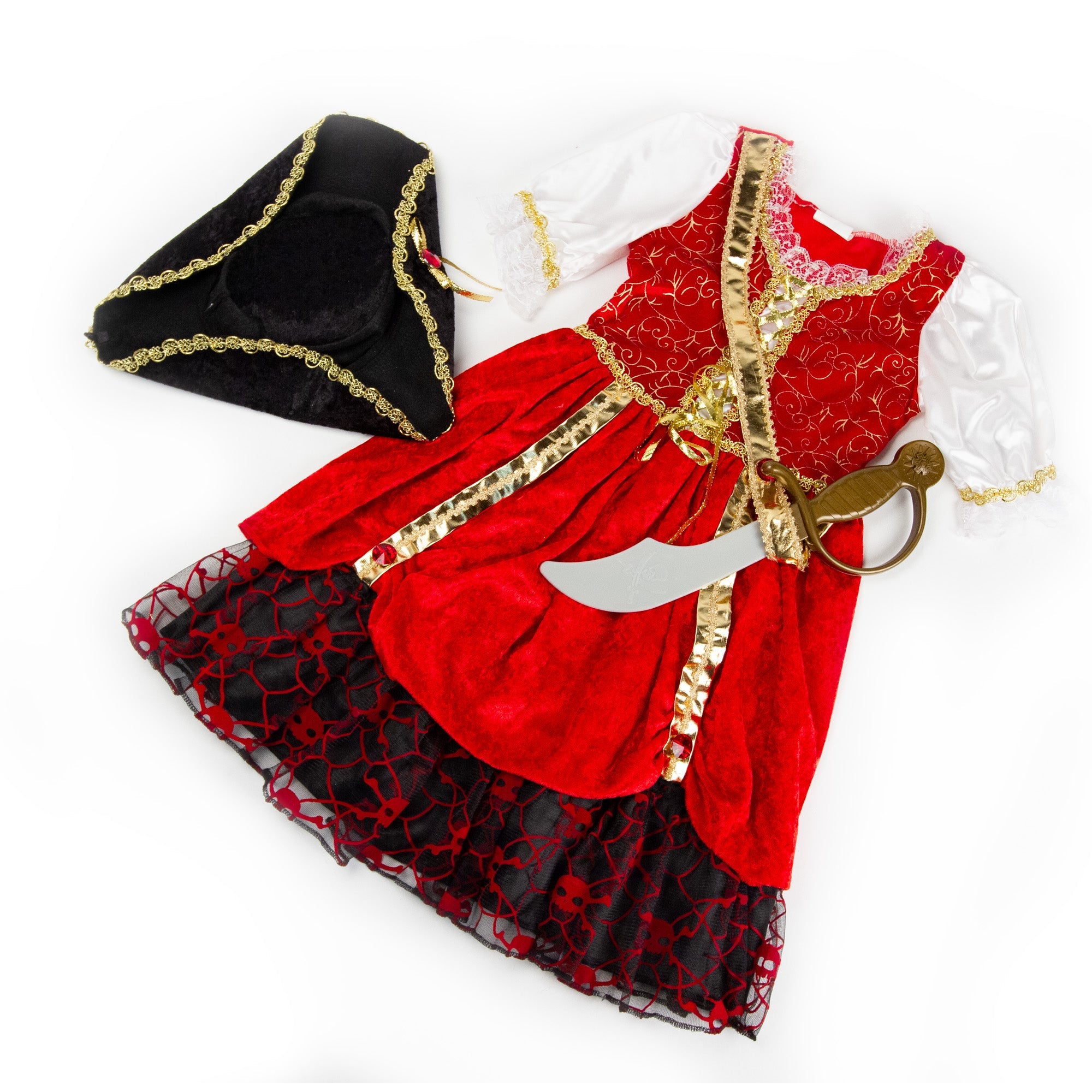 Pirate Princess Costume With Skull And Crossbones Lace