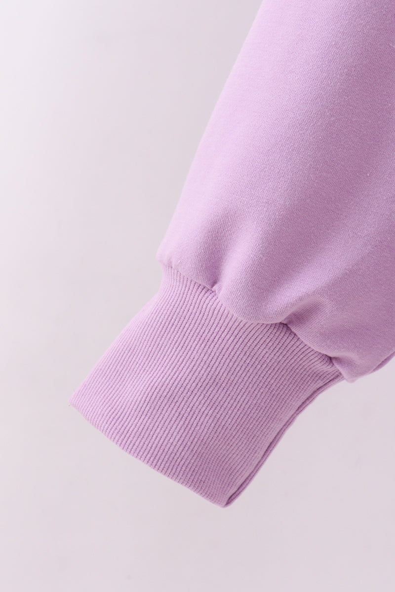 Purple Hand-sewn Bow Mom&me Sweatshirt