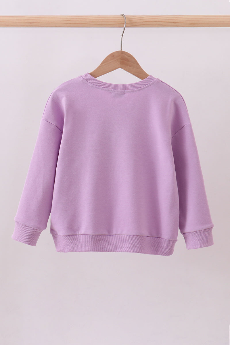 Purple Hand-sewn Bow Mom&me Sweatshirt