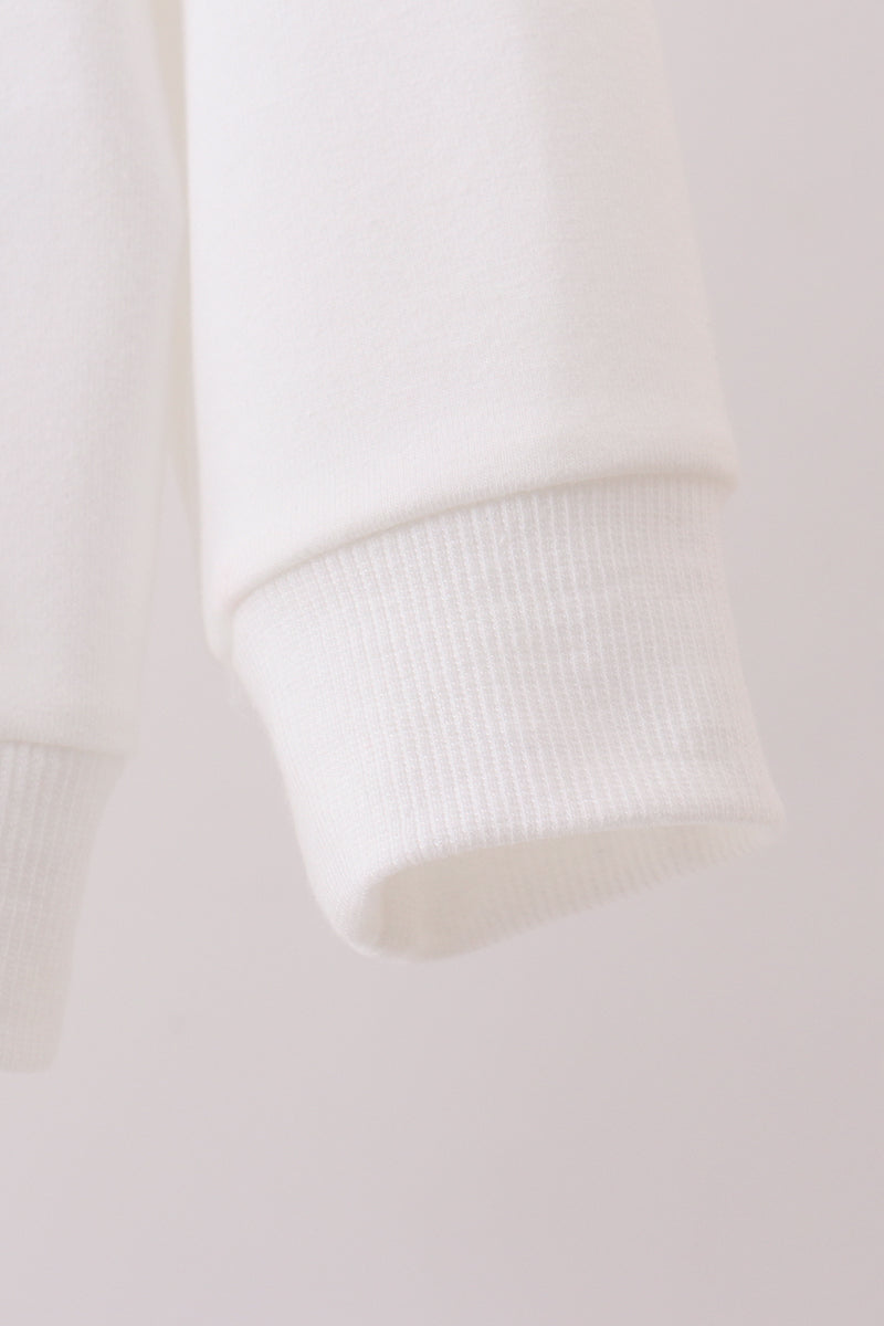 Cream Hand-sewn Bow Mom&me Sweatshirt