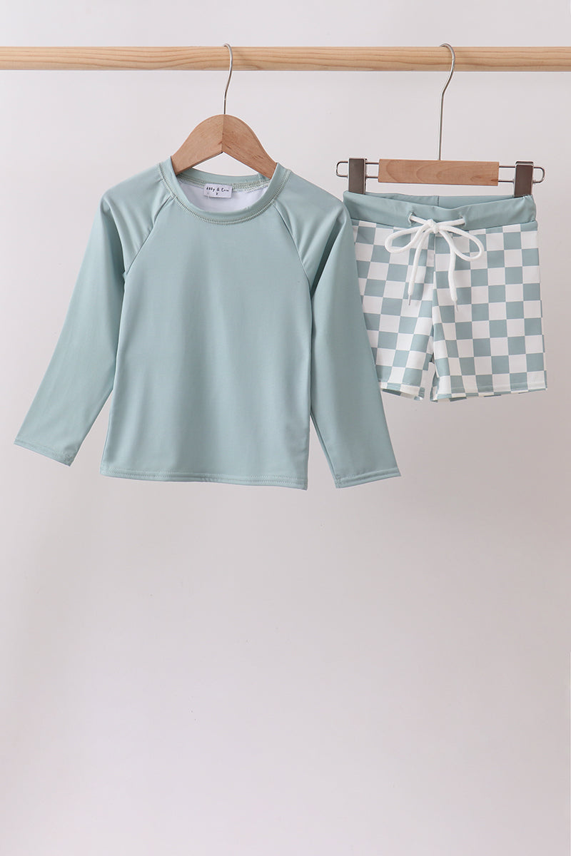 Sage Checker Upf Rashguard Set