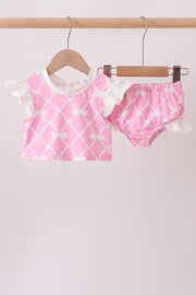 Pink Bow Upf Swim Set