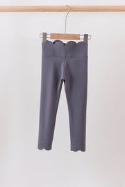 Gray Scalloped Yoga Active Leggings