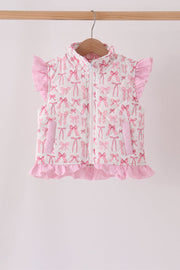 Pink Bow Ruffle Vest