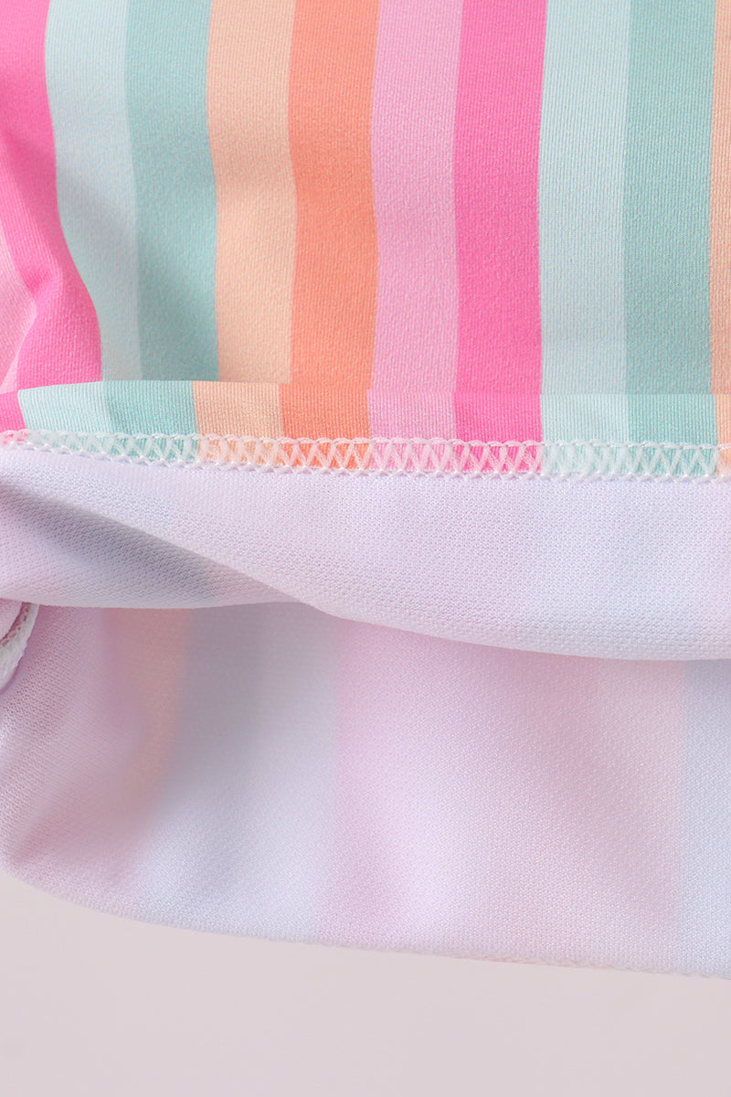 Rainbow Stripe Upf Rashguard Set