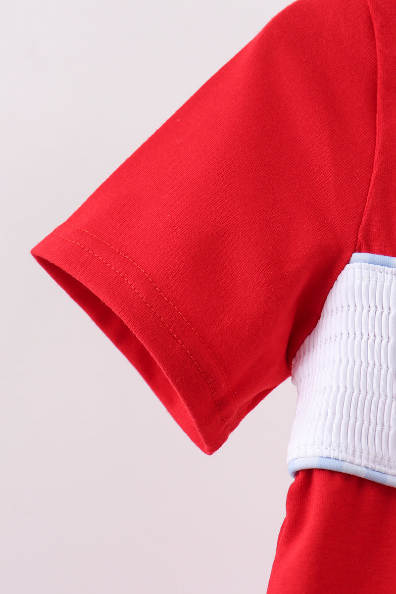 Red School Bus Smocked Top
