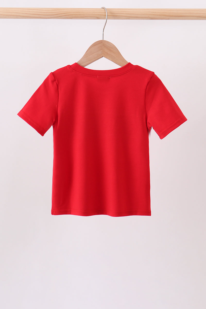 Red School Bus Smocked Top