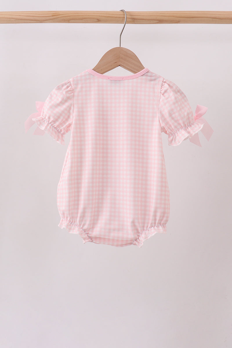 Pink Jack-o-lantern  Applique Bow Bubble