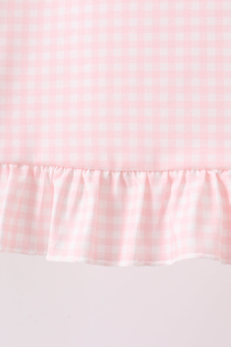 Pink Jack-o-lantern  Applique Ruffle Shorts Set