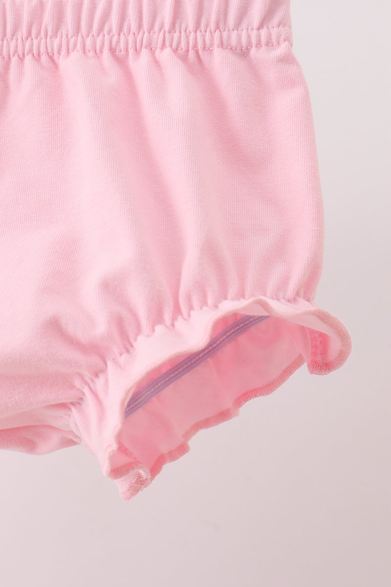 Pink Jack-o-lantern  Applique Ruffle Bloomer Set