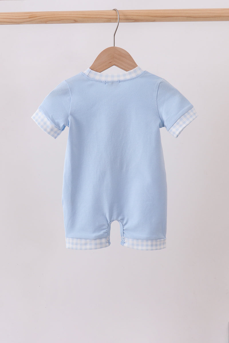 Blue Jack-o-lantern  Applique Romper