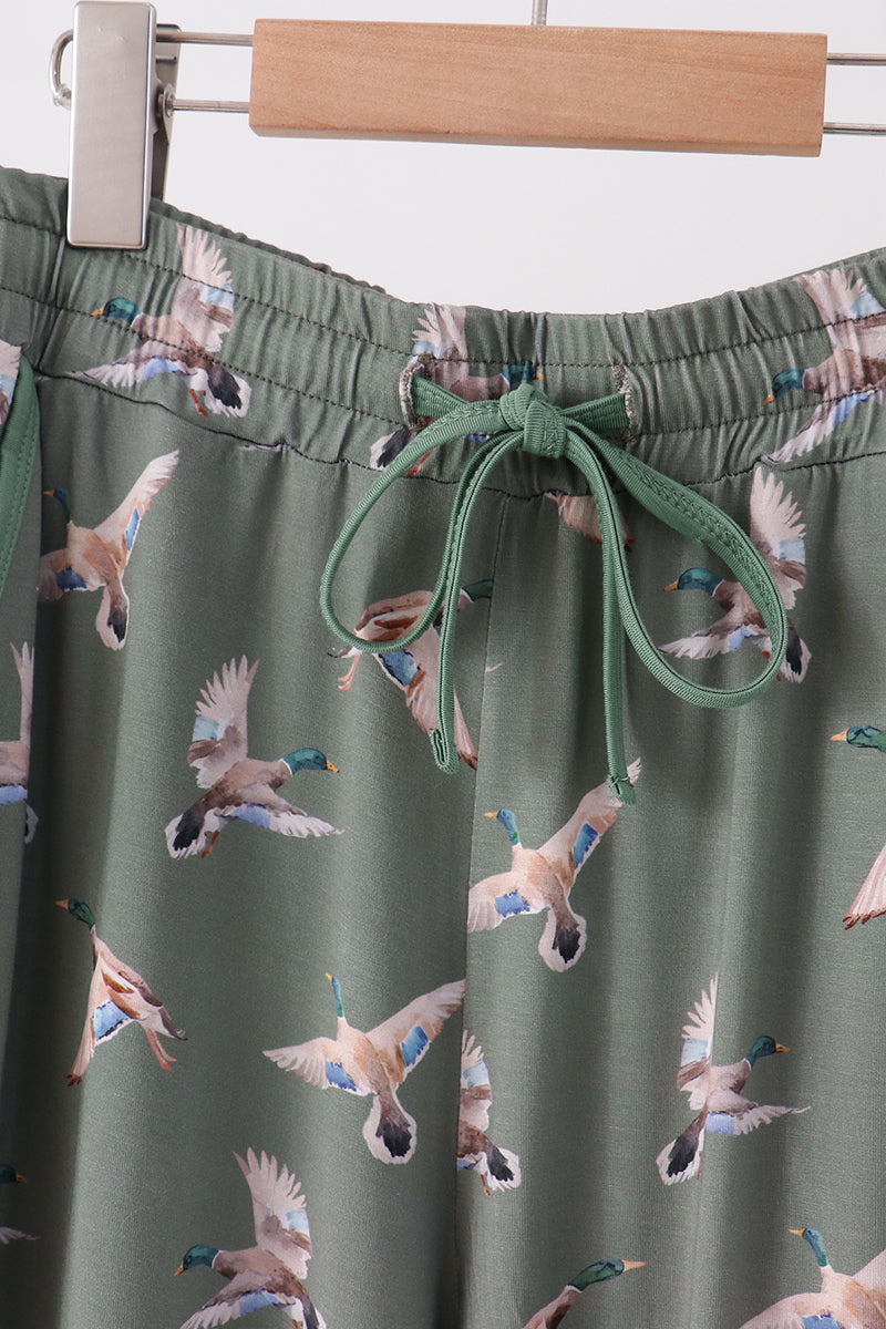 Green Mallard Bamboo Dad Pants