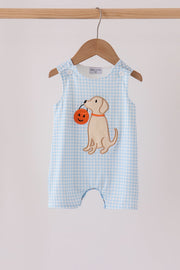 Blue Puppy Pumpkin Applique Jon Jon