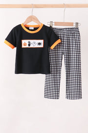 Black Ghost Spider Embroidery Pants Set