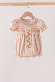 Khaki Pumpkin Smocked Ruffle Bubble