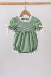 Sage Collar Smocked Lace Bubble