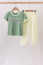 Sage Smocked Pants Set