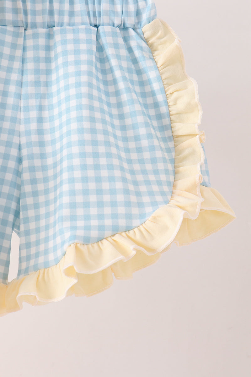 Hallo Fall Y'all Pumpkin Ruffle Shorts Set