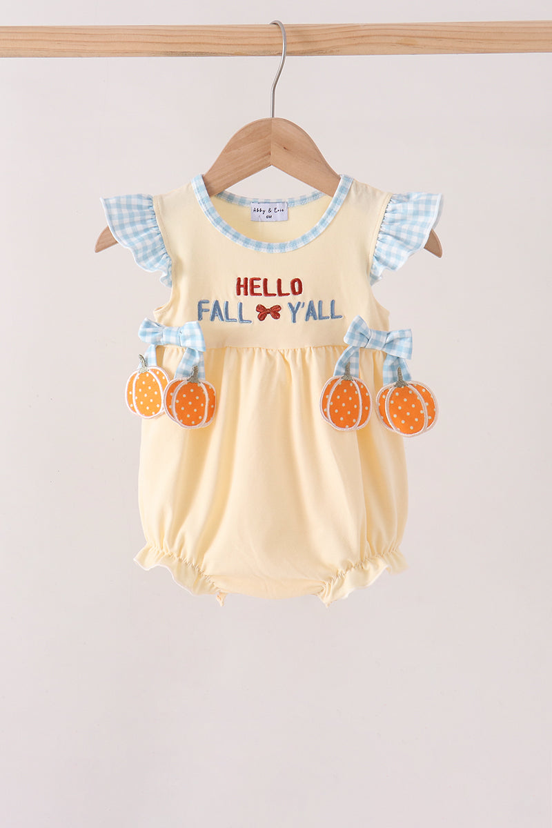 Hallo Fall Y'all Pumpkin Ruffle Bubble