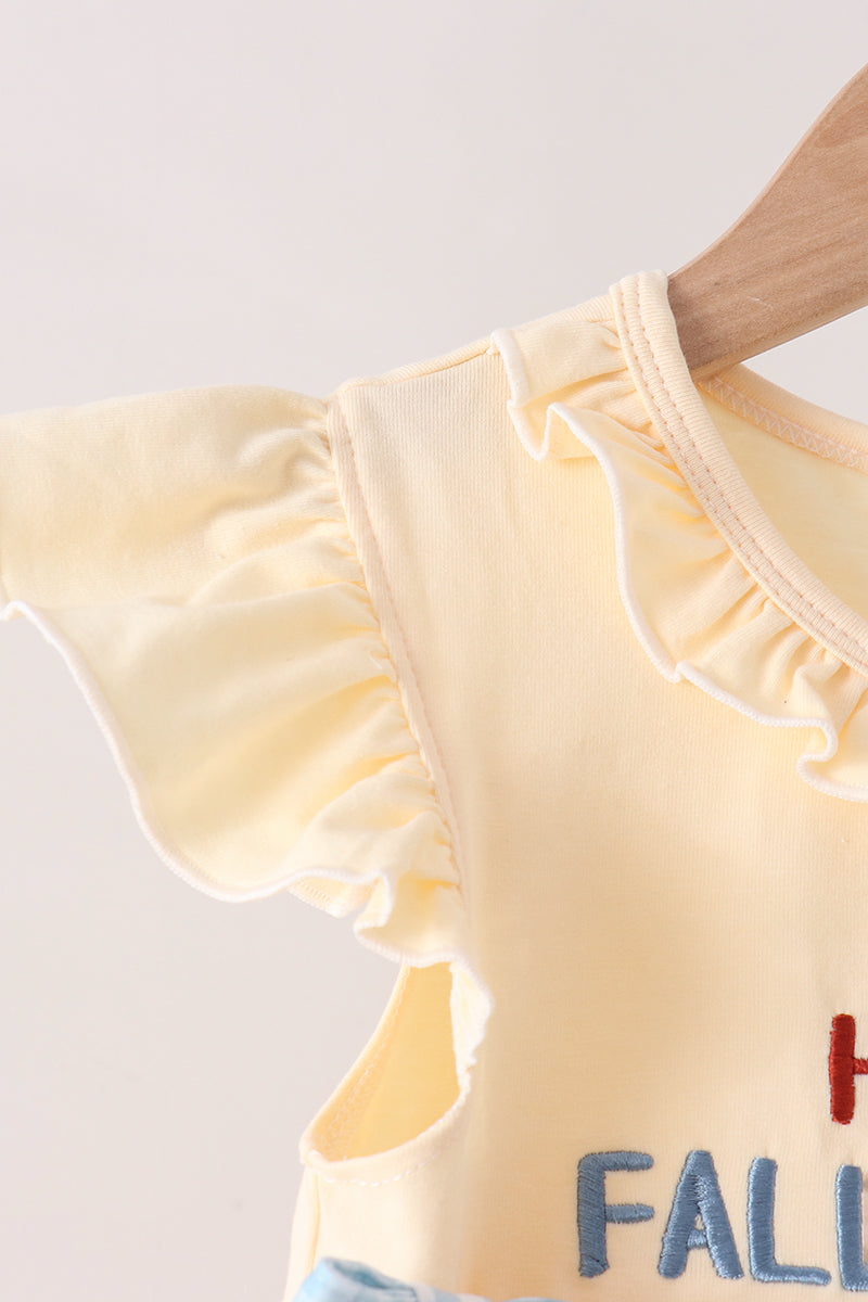 Hallo Fall Y'all Pumpkin Ruffle Bloomer Set