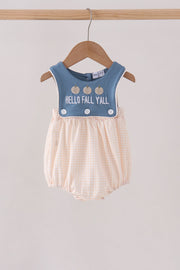 Blue Hallo Fall Y'all Pumpkin Bubble