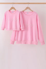 Pink Bow Pearl Mom&me Sweatshirt