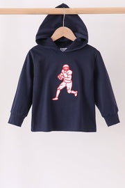 Navy Football Embroidery Hoodie