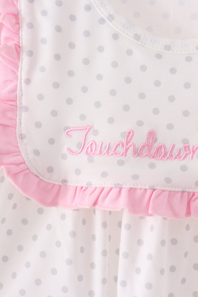 Pink Football Applique Ruffle Shorts Set