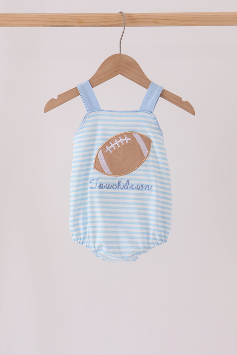 Blue Football Applique Bubble