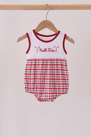 Red Alabama Roll Tide Embroidery Plaid Bubble