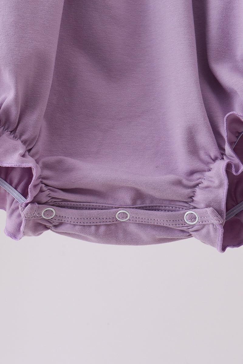 Purple Character Embroidery Ruffle Bubble