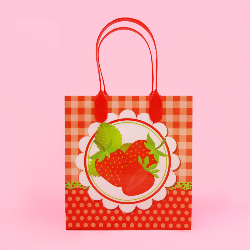 Strawberry Party Favor Bags Treat Bags - Set Of 6 Or 12