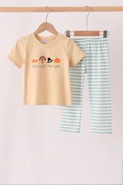 God Is Great God Is Good Embroidery Stripe Pants Set