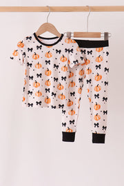 Bow Pumpkin Bamboo Pajama Set