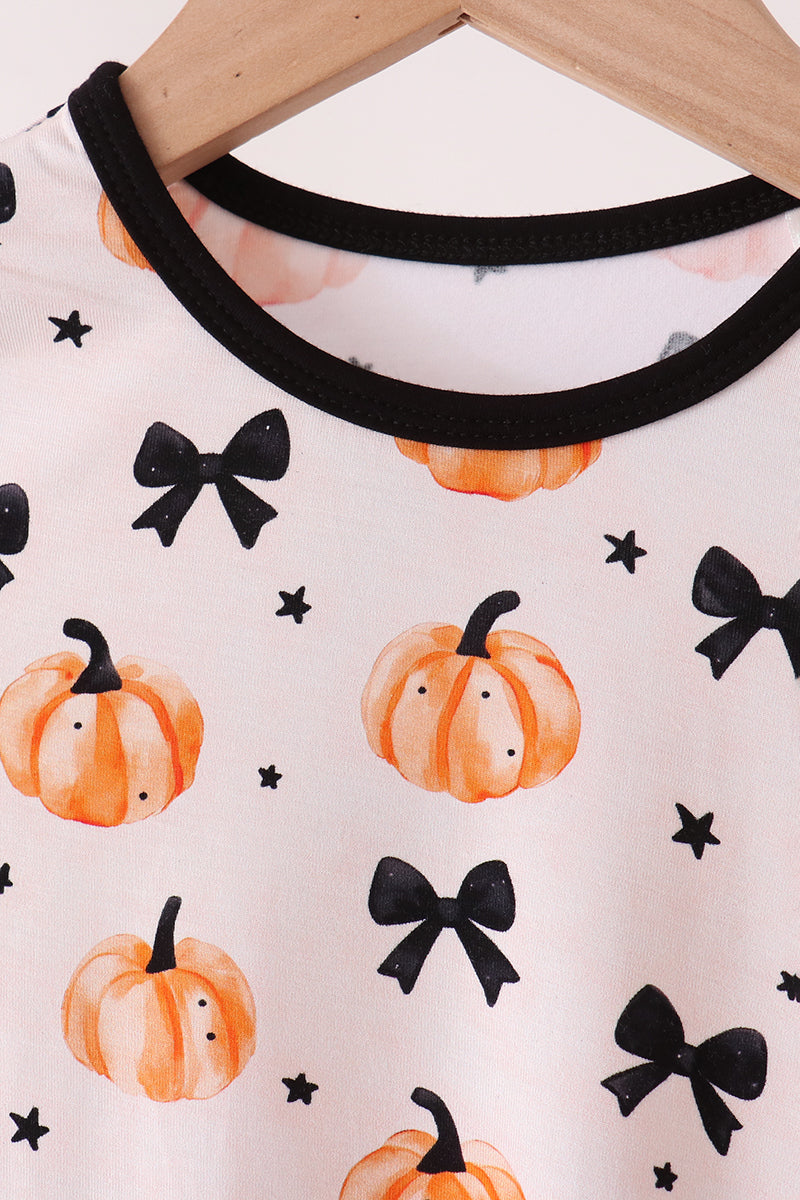 Bow Pumpkin Bamboo Pajama Set