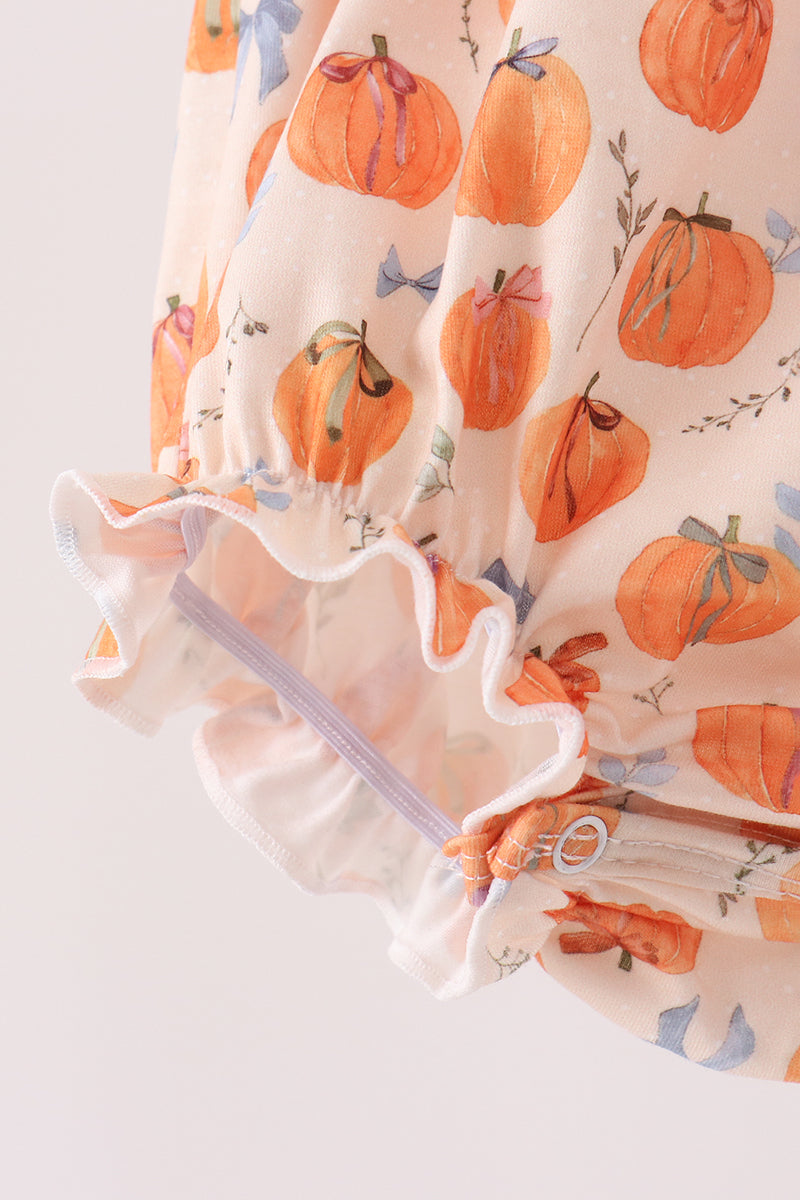 Pumpkin Bow Ruffle Bubble