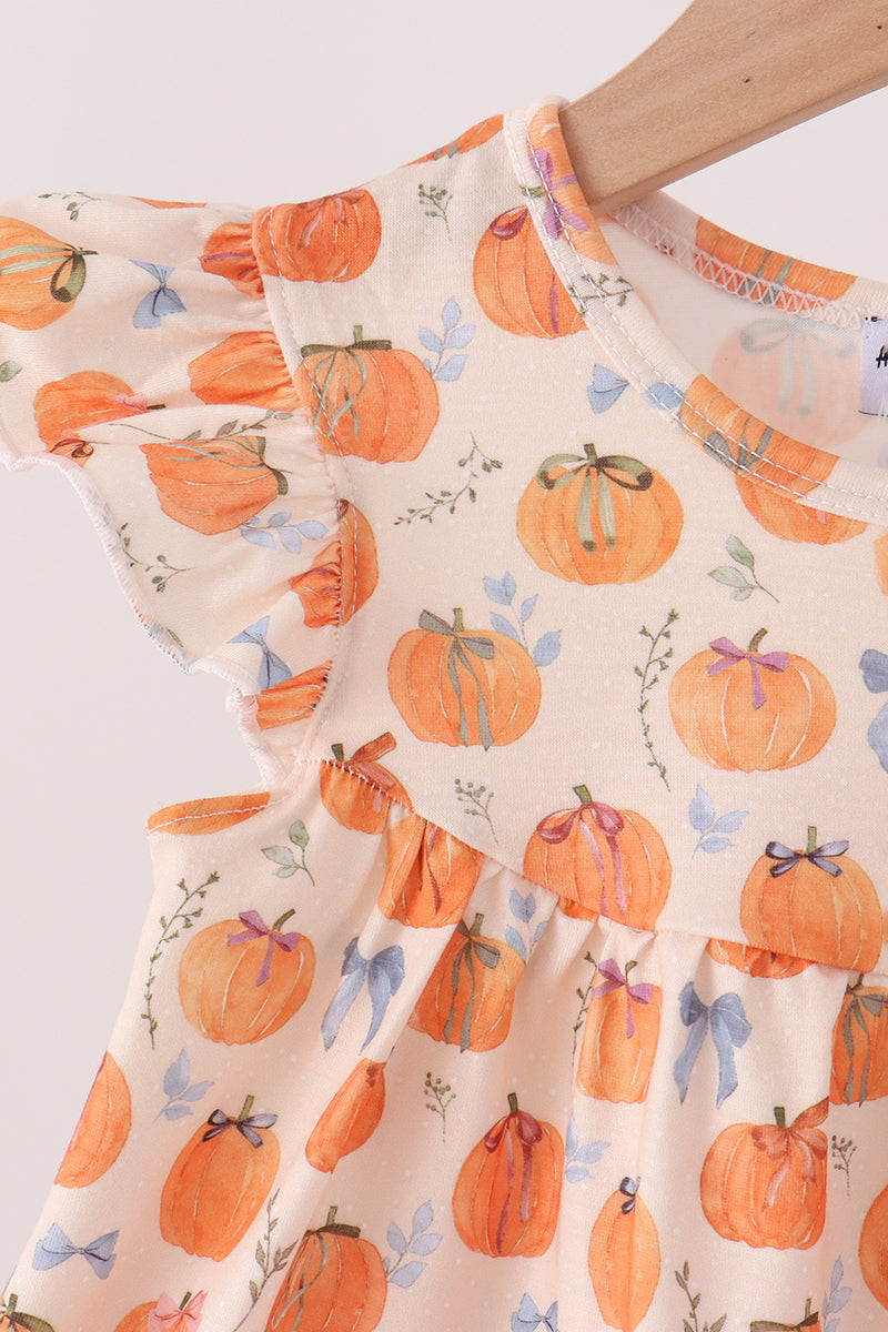 Pumpkin Bow Ruffle Pants Set