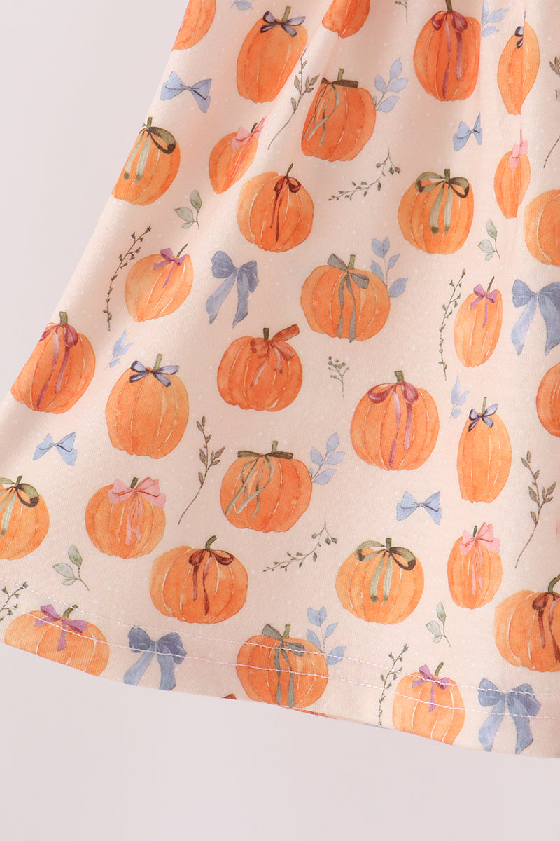 Pumpkin Bow Ruffle Bloomer Set