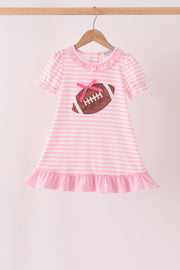 Pink Football Sequin Stripe Dress