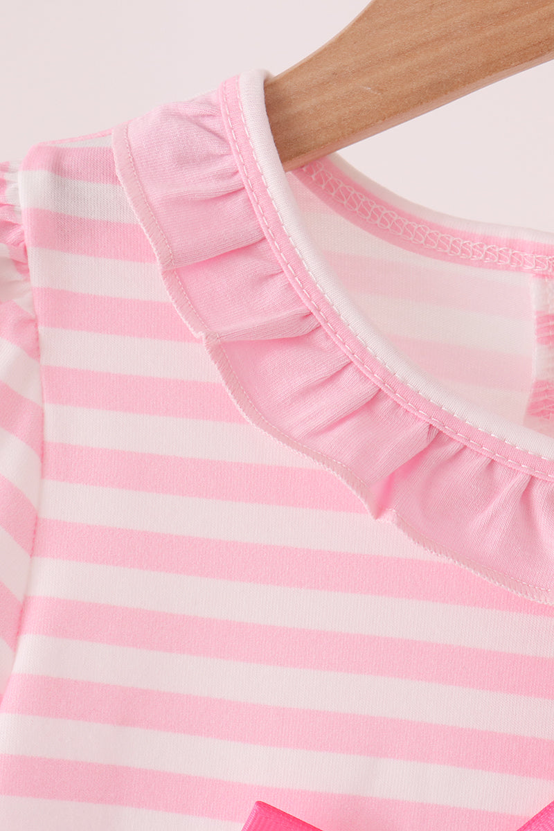 Pink Football Sequin Stripe Dress