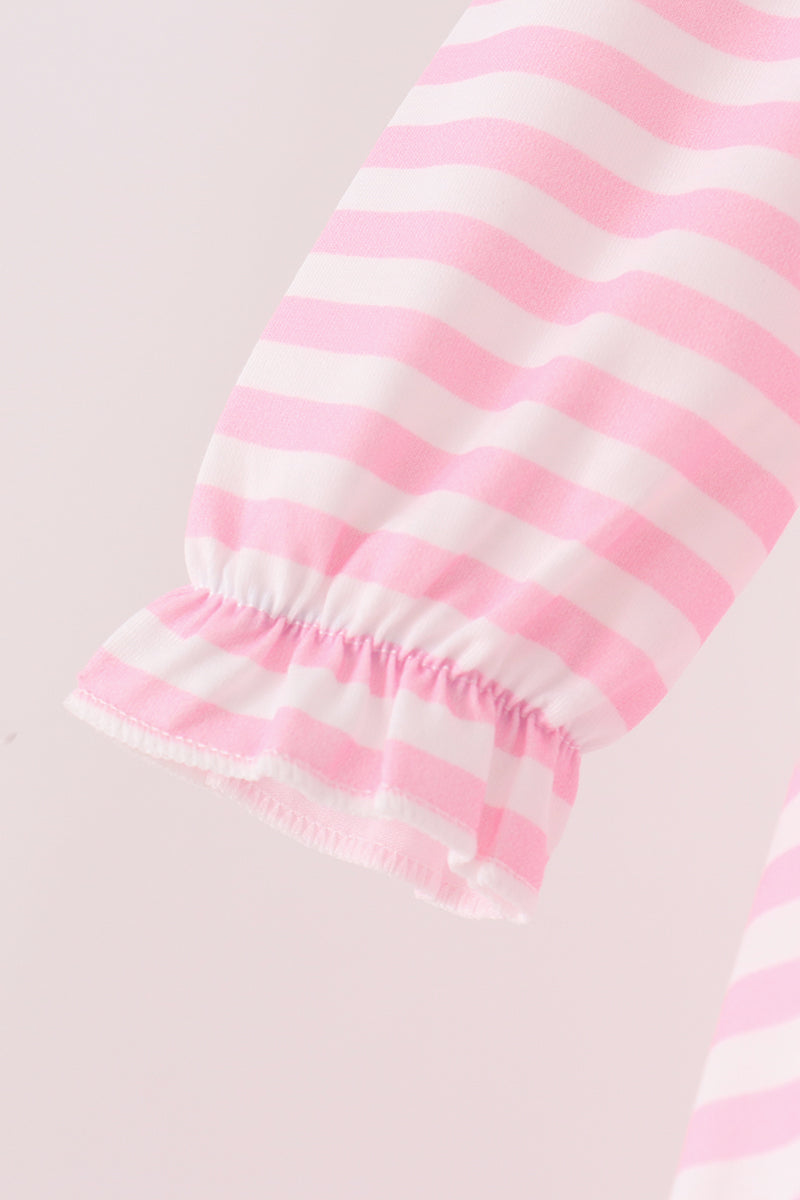 Pink Football Sequin Stripe Bubble