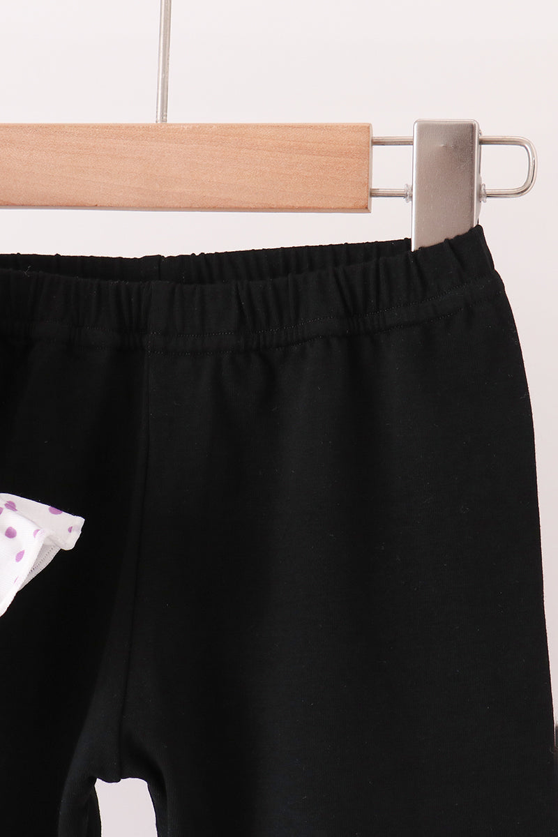 Black Ghost Embroidery Pants Set