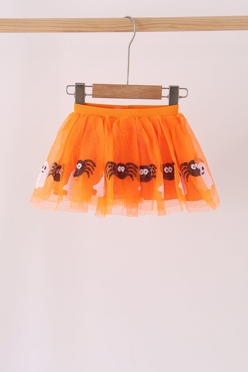 Orange Spider Sequin Tutu Skirts