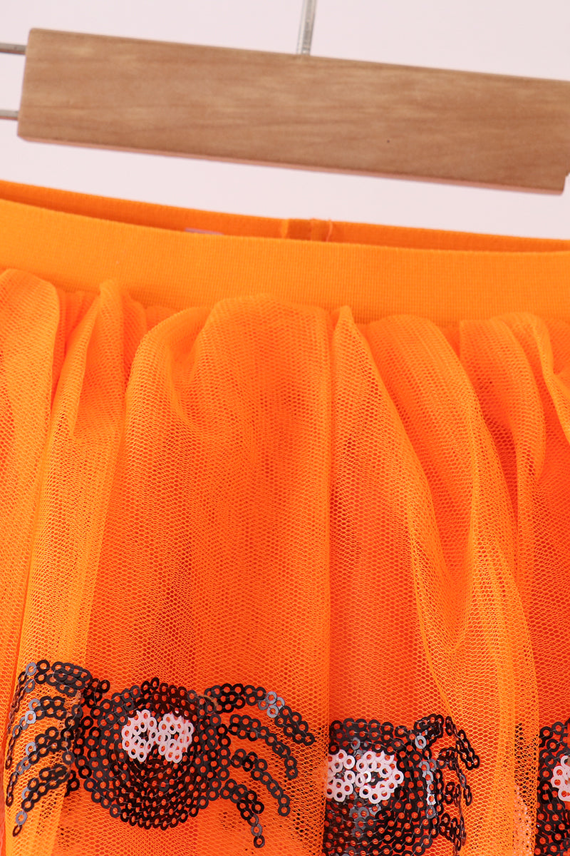 Orange Spider Sequin Tutu Skirts