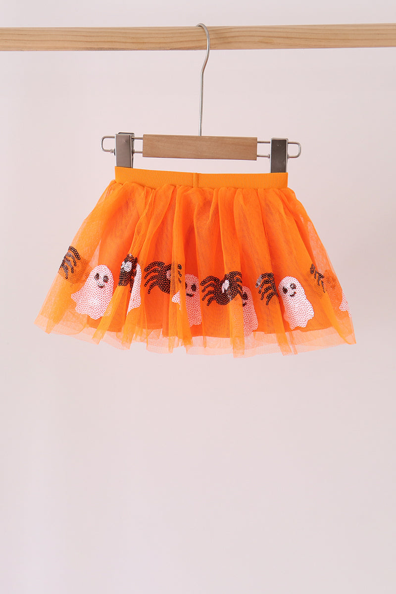 Orange Spider Sequin Tutu Skirts