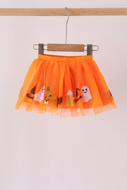 Orange Pumpkin Bat Sequin Tutu Skirts