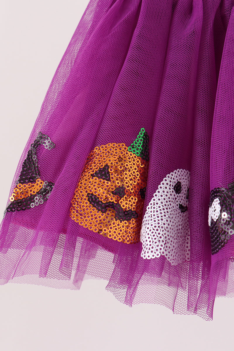 Purple Pumpkin Ghost Sequin Tutu Skirts