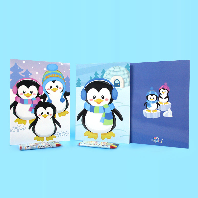 Penguin Coloring Books With Crayons Party Favors - Set Of 6 Or 12
