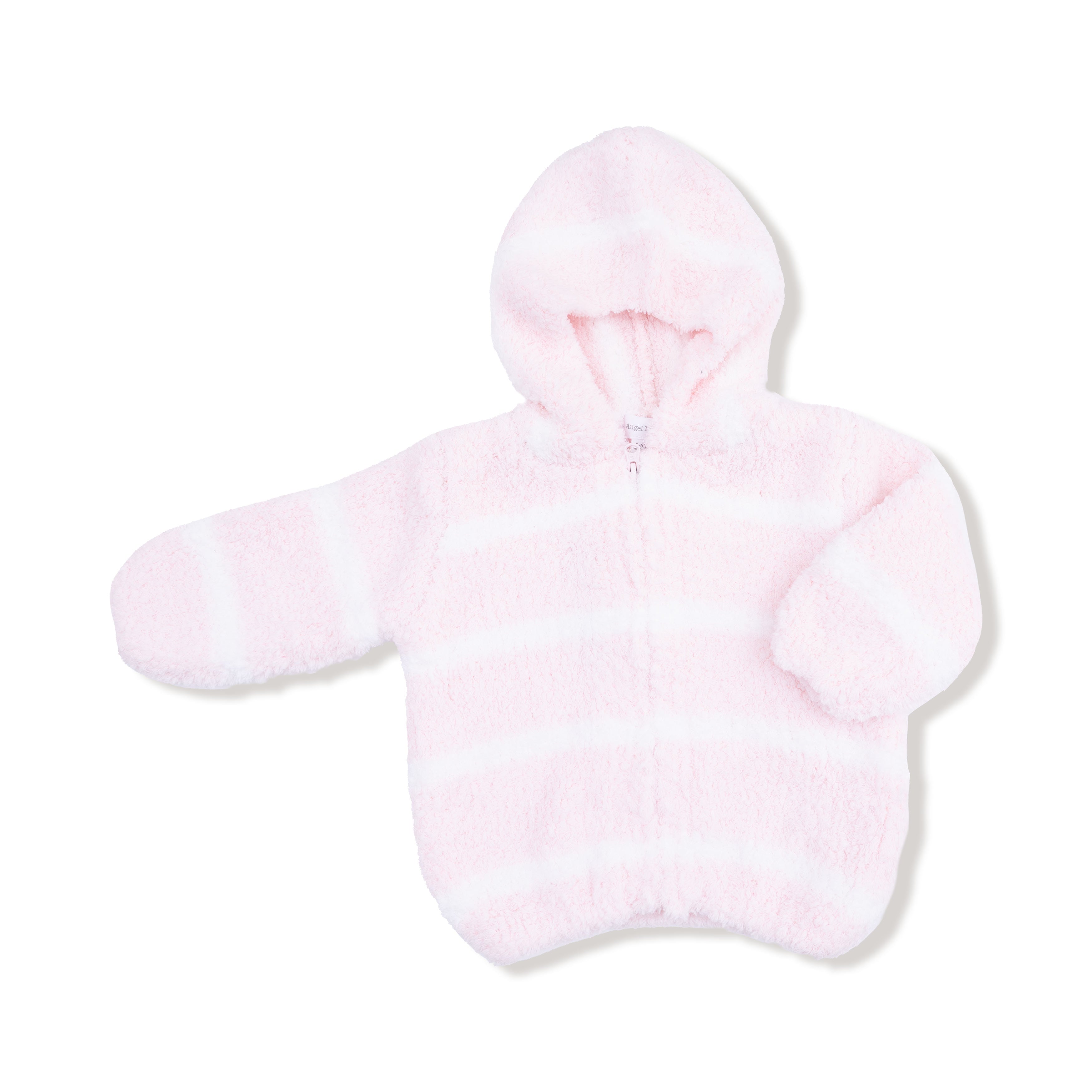 Chenille Hoodie - Pretty Pink & Ivory Stripe
